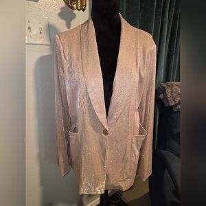 Elegant Women's Blazer in Shimmering Pink/Rose Gold